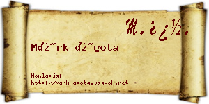 Márk Ágota névjegykártya